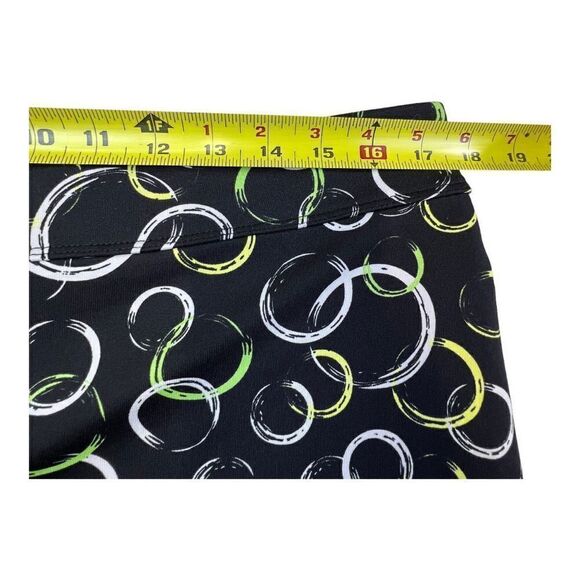 Greg Norman Skort Skirt Women's Large Black Green Circle Print Knit Stretch Golf - Picture 3 of 8